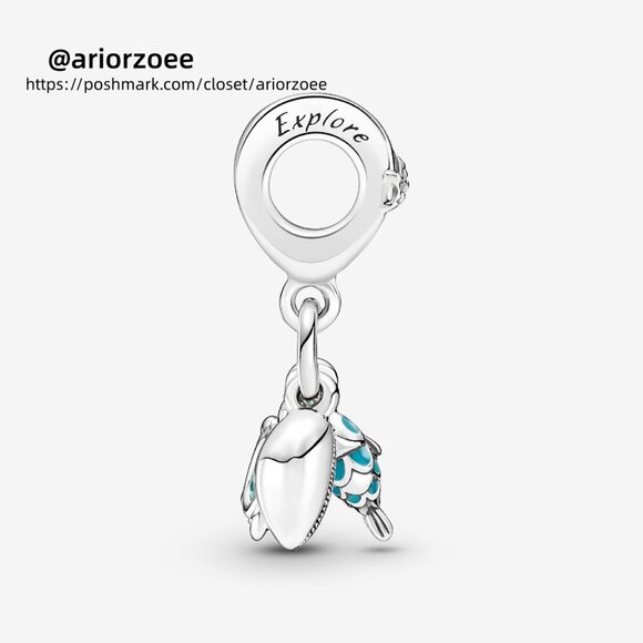 Pandora Fish, Sea Turtle & Conch Triple Dangle Charm - Picture 4 of 6